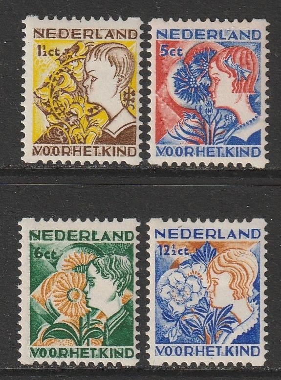 1932, Kinderzegels, Roltanding, NVPH 94/97, ongebruikt, Verzenden, T/m 1940, Postfris