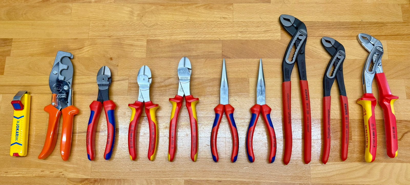 9x Knipex tangen - 1x Löwe tang - 1x Jokari kabelmes NIEUW, Ophalen of Verzenden, Nieuw, Tang, Knipex