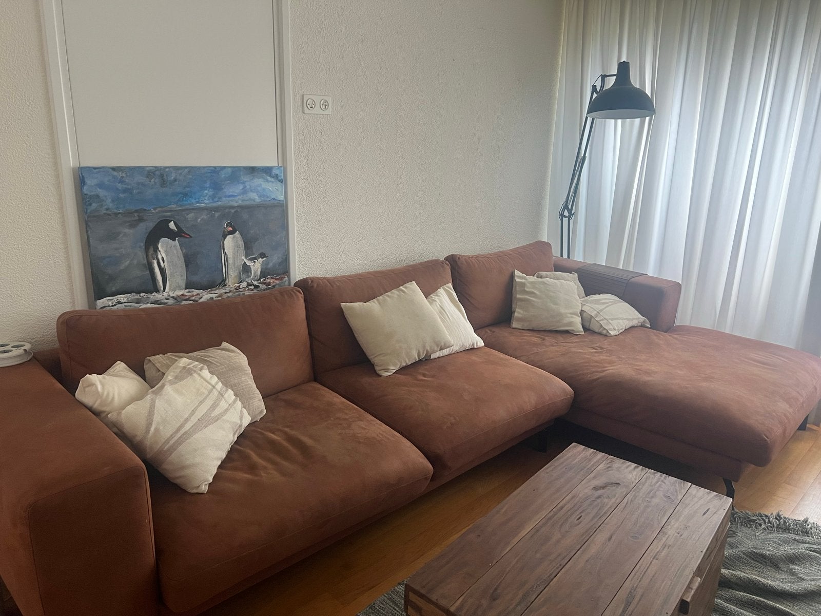 Hoekbank 320 lang, Huis en Inrichting, Ophalen, Gebruikt, Hoekbank, 300 cm of meer
