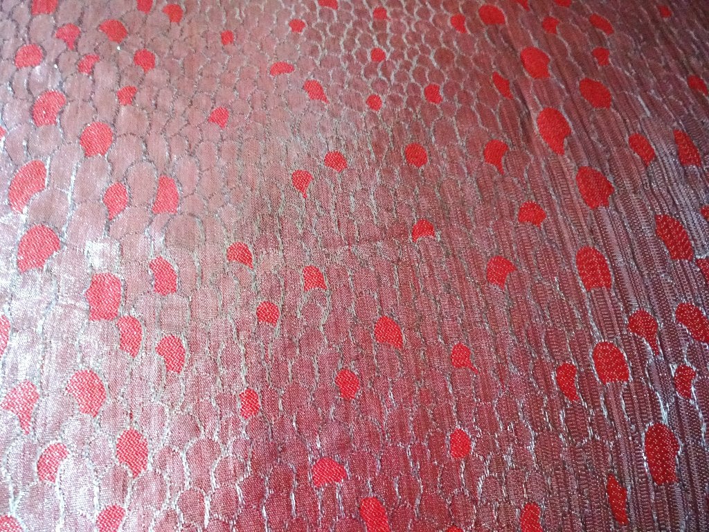 Rood, roze zilver-glanzende lap +/- 115 x 200, Verzenden, 200 cm of meer, Zo goed als nieuw, 30 tot 120 cm