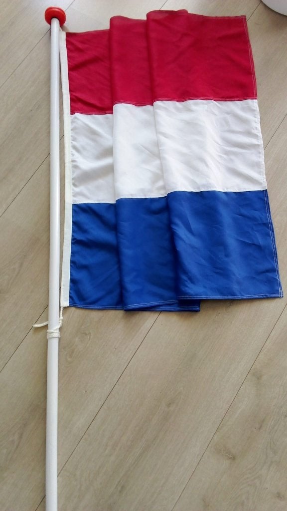 Nederlandse vlag met witte stok, Ophalen of Verzenden, Zo goed als nieuw