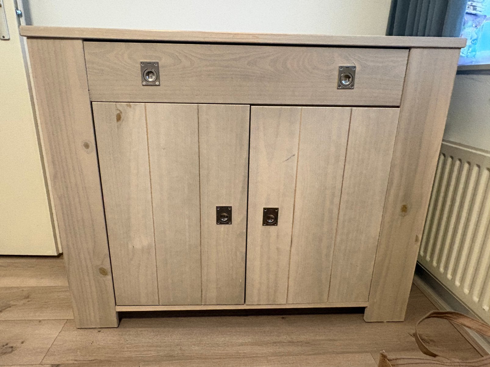 Houten commode met lade, kast en wandplank, Ophalen, 50 tot 70 cm, 100 cm of meer, Zo goed als nieuw