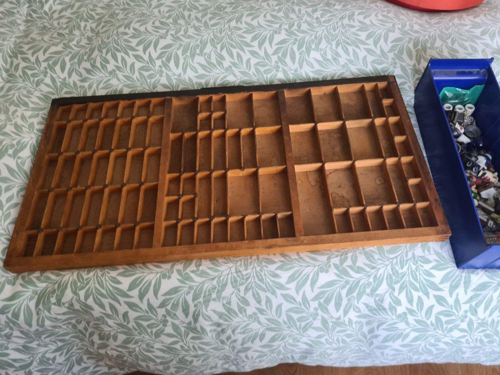Letterbak met toebehoren - Vintage houten zetkast, Ophalen