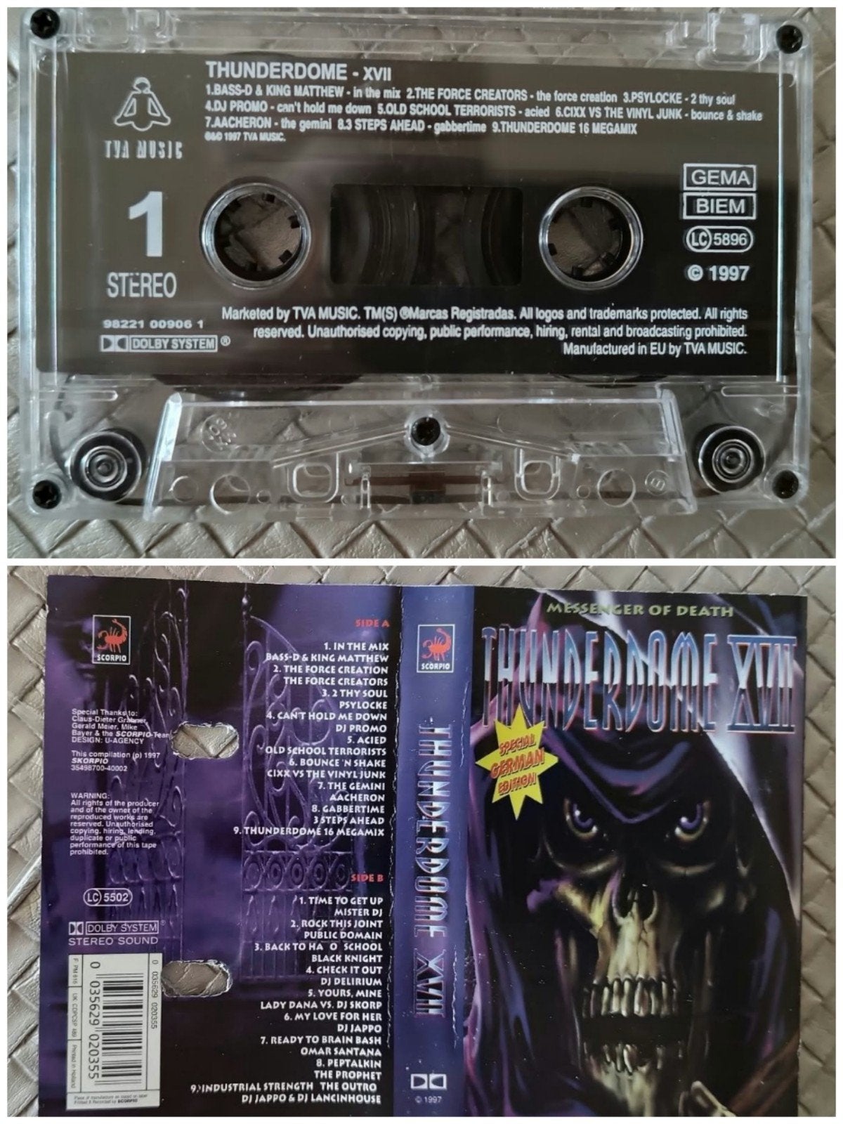 Thunderdome XVII unofficial German 1MC  Scorpio Records 1997, Verzenden, Gebruikt, 1 bandje