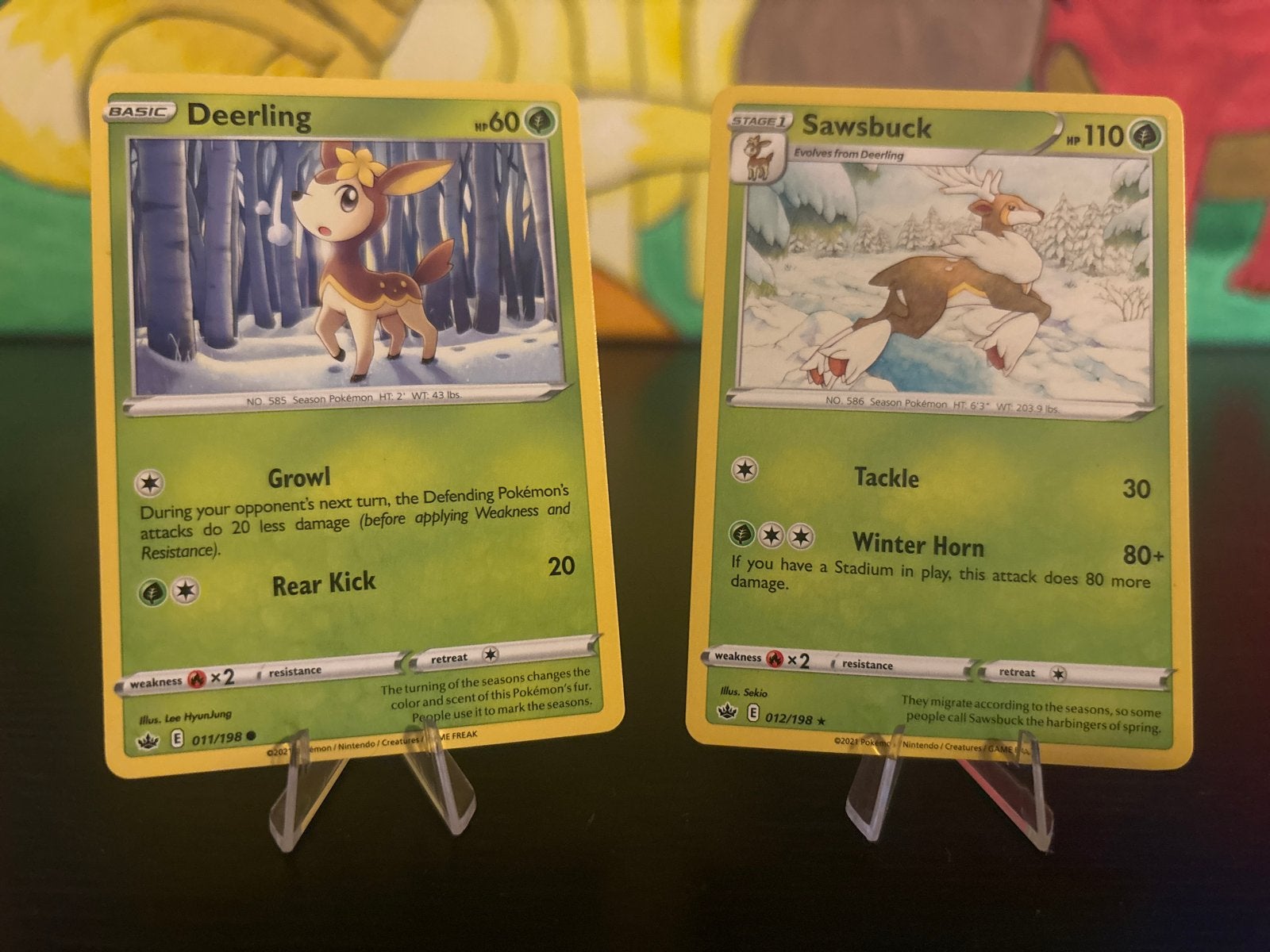 Chilling Reign Pokémon Kaarten: Deerling en Sawsbuck, Ophalen of Verzenden, Zo goed als nieuw, Meerdere kaarten