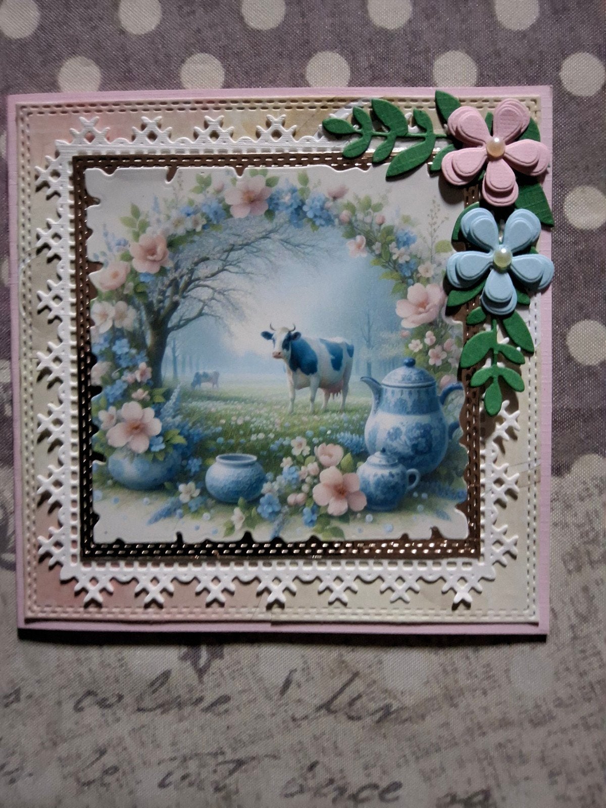 mooie kaart met Koetje in de wei no 47 met envelop, Ophalen of Verzenden, Nieuw, Man of Vrouw