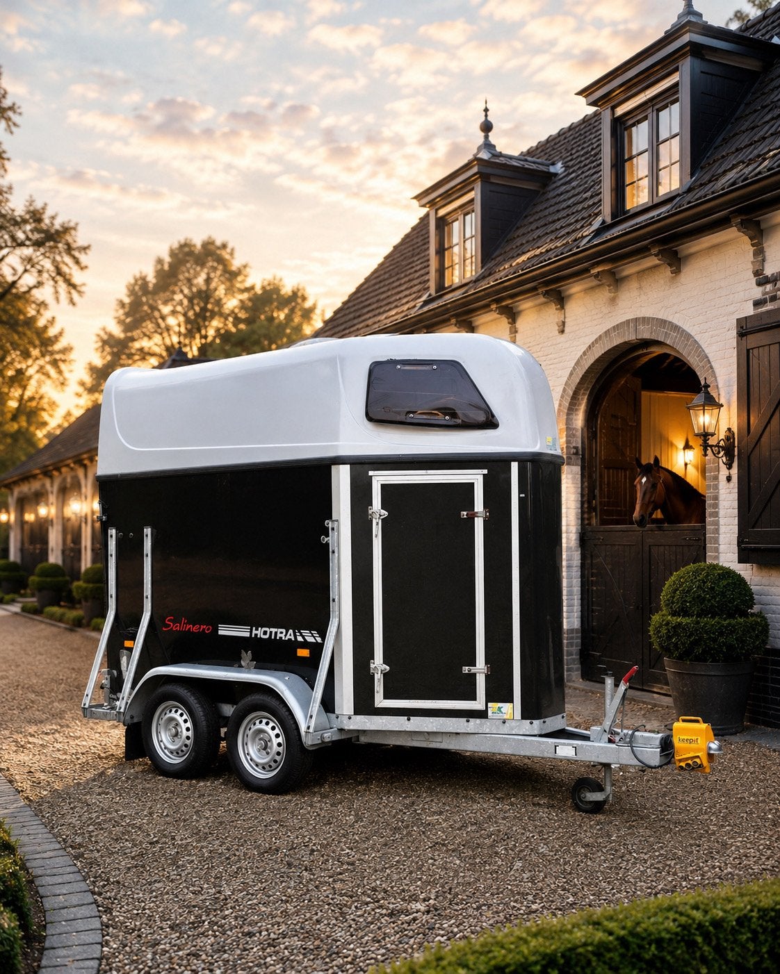 Paardentrailer Hotra Salinero 1,5 paards, Dieren en Toebehoren, Ophalen, Gebruikt, Polyester, 2-paards trailer