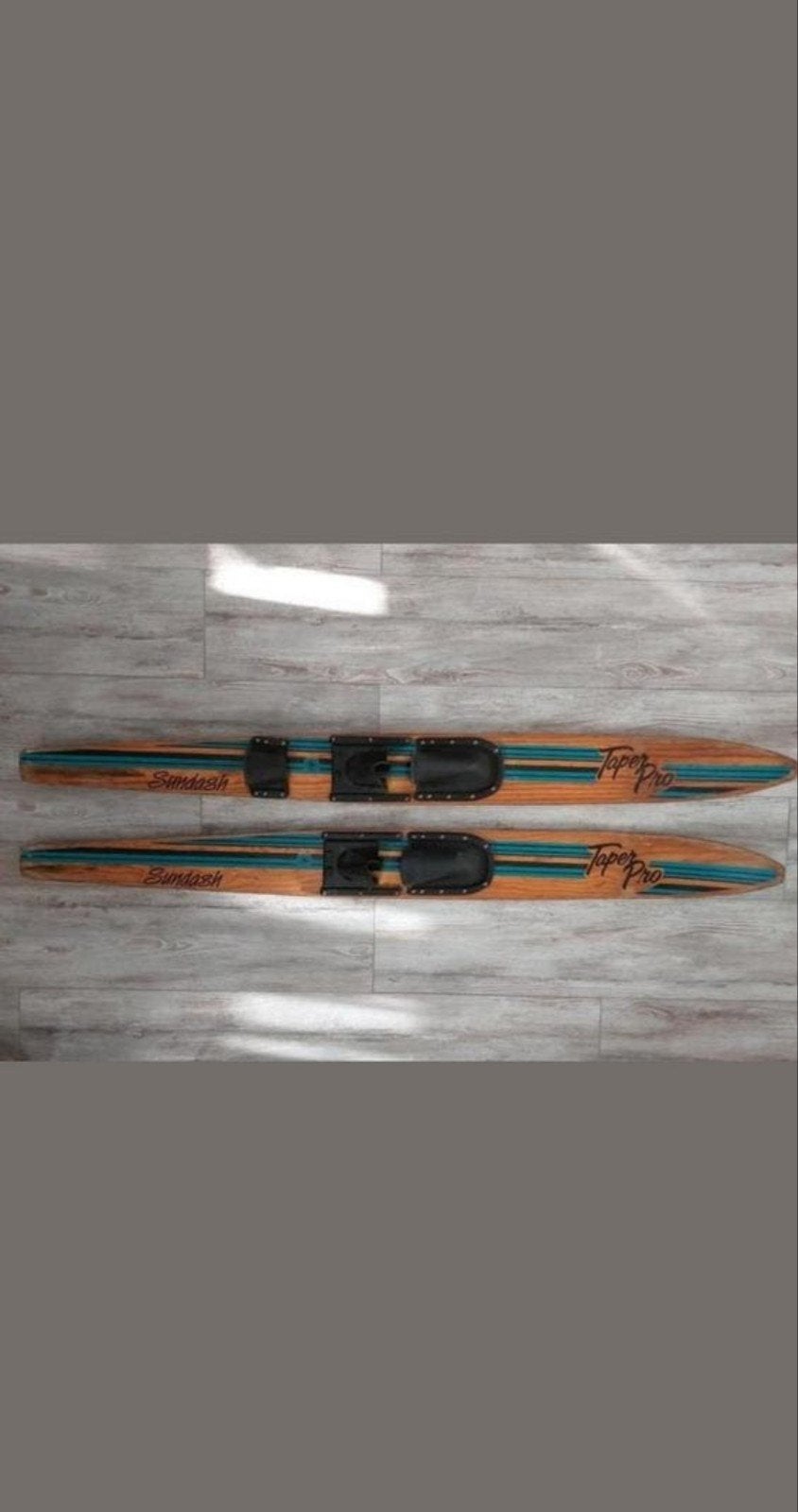 Vintage, antieke houten Waterski's Taper Pro Sundash 170 cm, Watersport en Boten, Ophalen, Gebruikt, 160 cm of meer, Waterski's