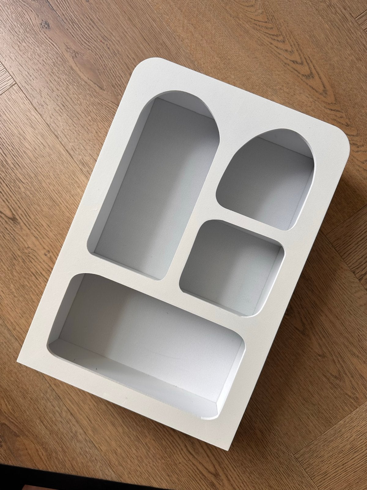 Witte houten organizer met vakken, Ophalen, Hout, Zo goed als nieuw, Modern