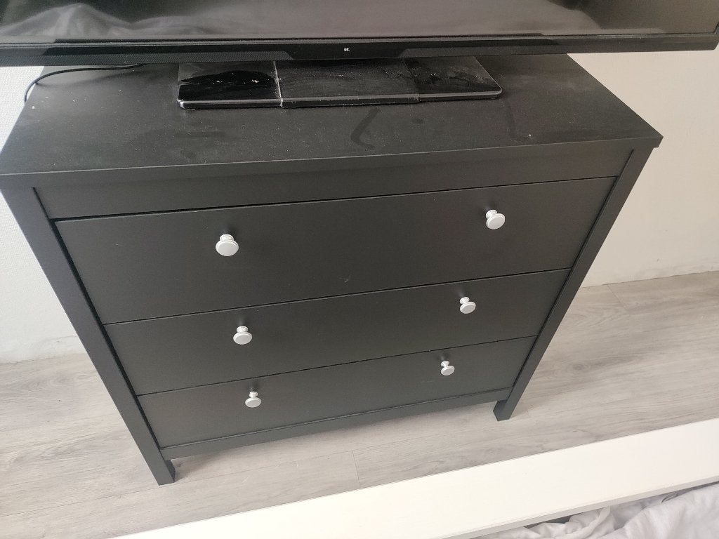 Lade kast zwart, Huis en Inrichting, Ophalen, 50 tot 100 cm, Zo goed als nieuw, 3 of 4 laden