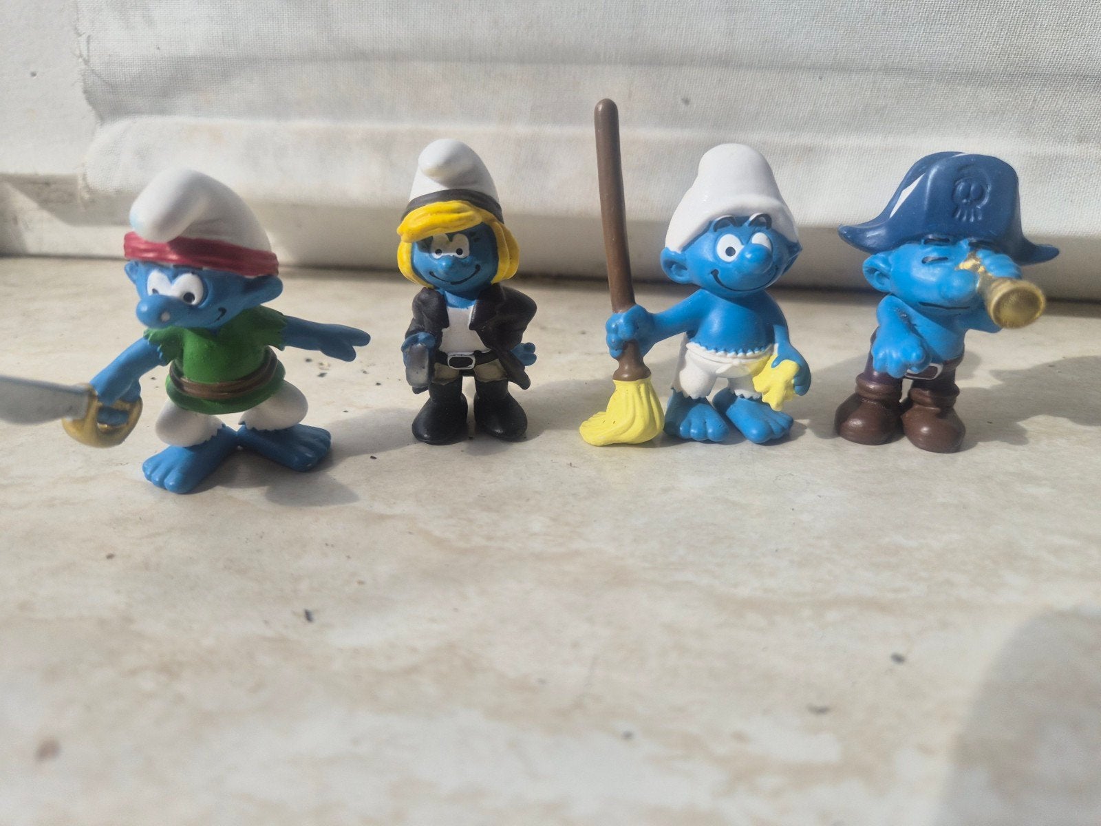 Smurfen figuren set - 4 verschillende Smurfen, Ophalen of Verzenden, Gebruikt, Verschillende Smurfen, Poppetje, Figuurtje of Knuffel