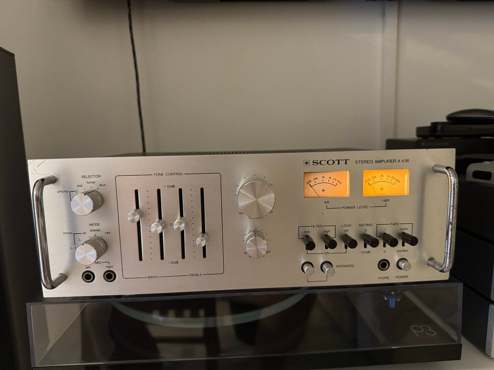Scott Stereo Versterker A 436 - Vintage Audio, Overige merken, Gebruikt, Ophalen of Verzenden, 60 tot 120 watt