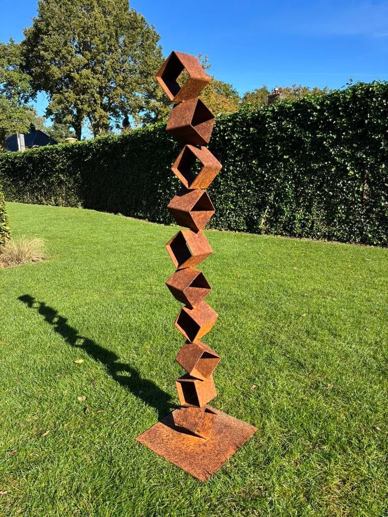 Buitenbeeld Kunst – Modern Tuinbeeld – Roest-look, Tuin en Terras, Ophalen of Verzenden, Nieuw