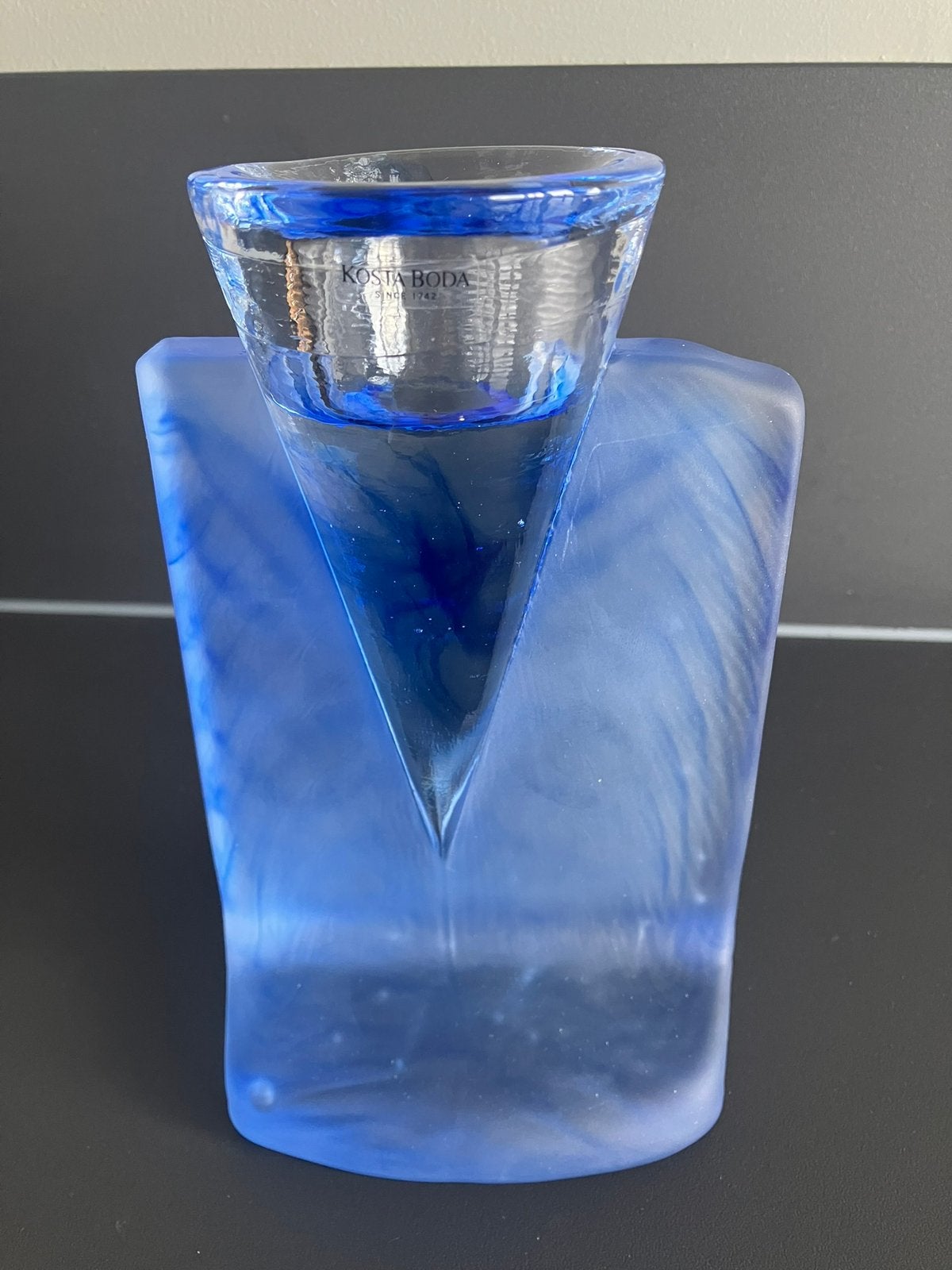 Kosta Boda Glazen Kandelaar - Blauw, Antiek en Kunst, Ophalen of Verzenden