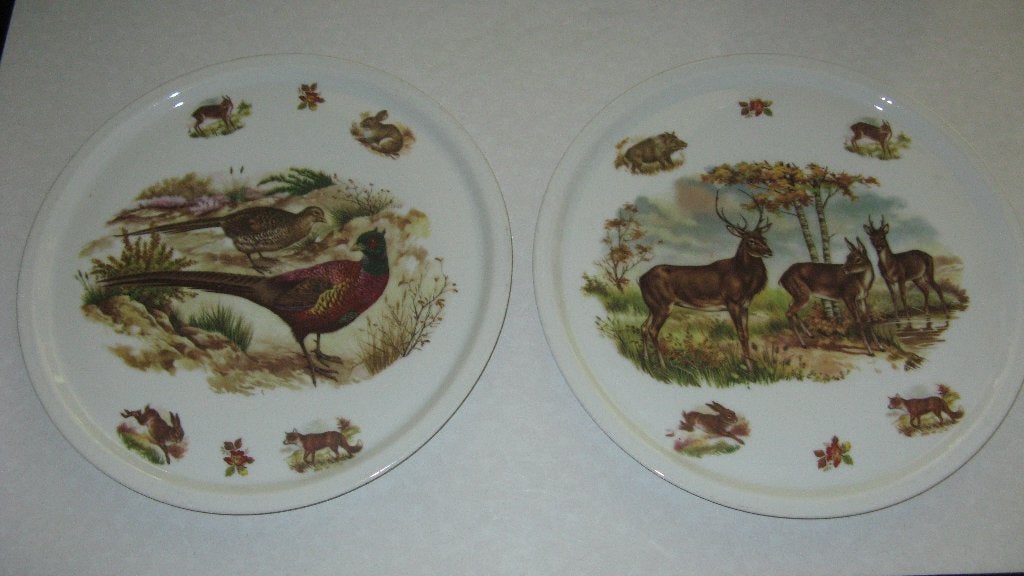 vintage Schwabap wandborden "bosdieren" 33cm, Ophalen of Verzenden