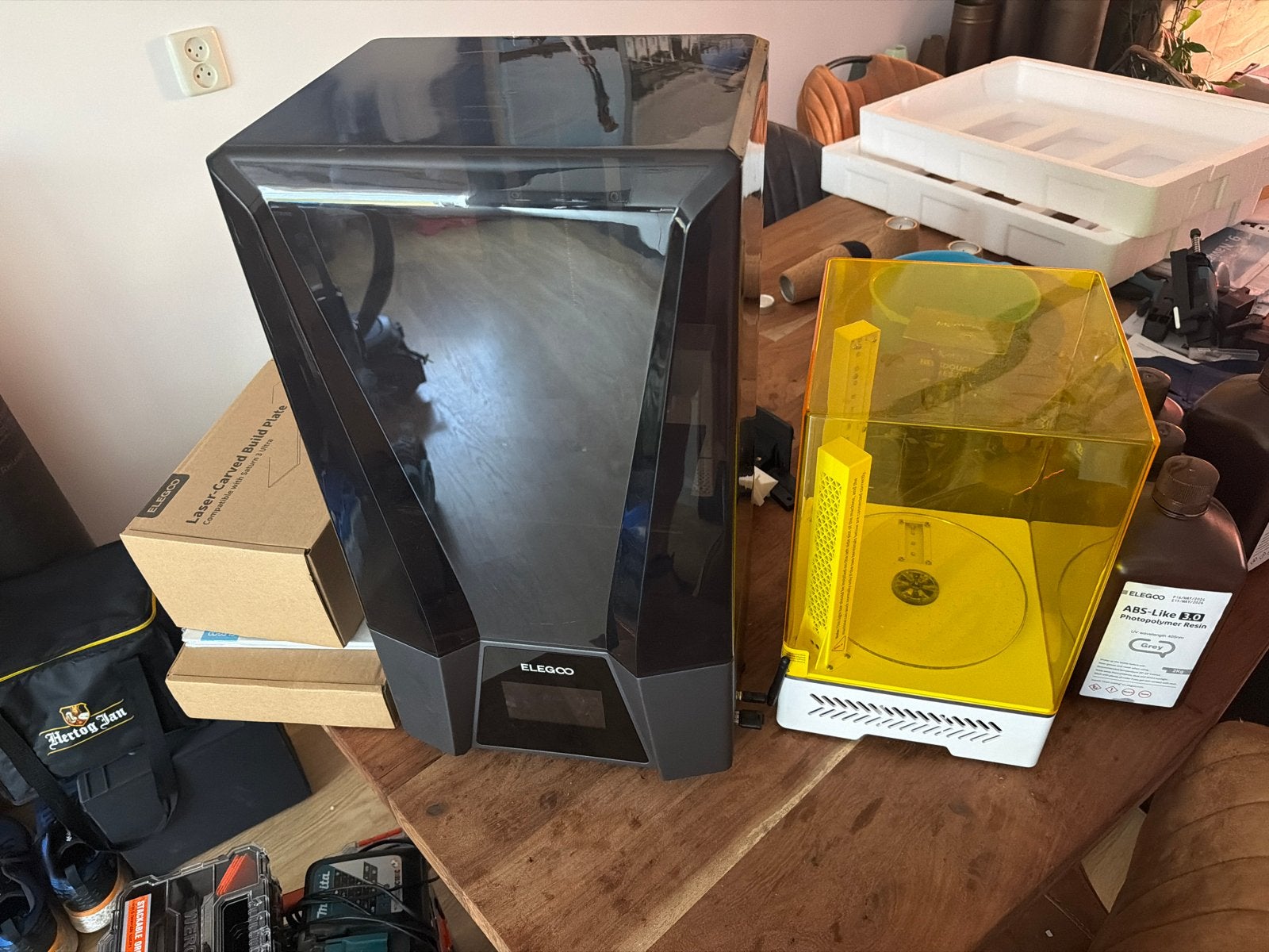 Elegoo Saturn 2 8K 3D-printer met Elegoo Wash & Cure 2.0, Computers en Software, 3D Printers, Ophalen, Zo goed als nieuw, Resin/Hars
