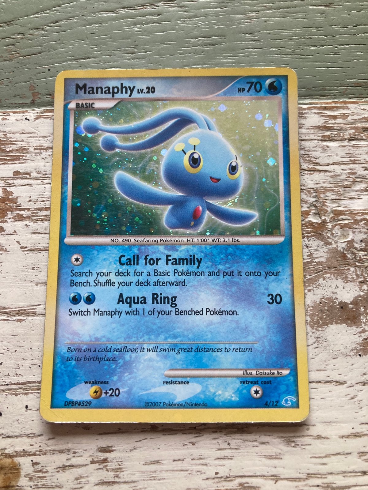 Pokemon kaart Manaphy Holo, Ophalen of Verzenden, Zo goed als nieuw