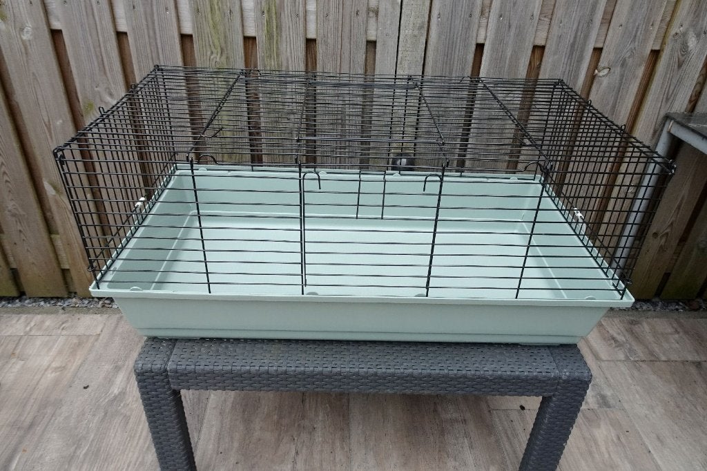 Mooie Z.G.A.N. kooi met groen/grijze bak en zwarte tralies !, Kooi, Zo goed als nieuw, 75 tot 110 cm, Cavia
