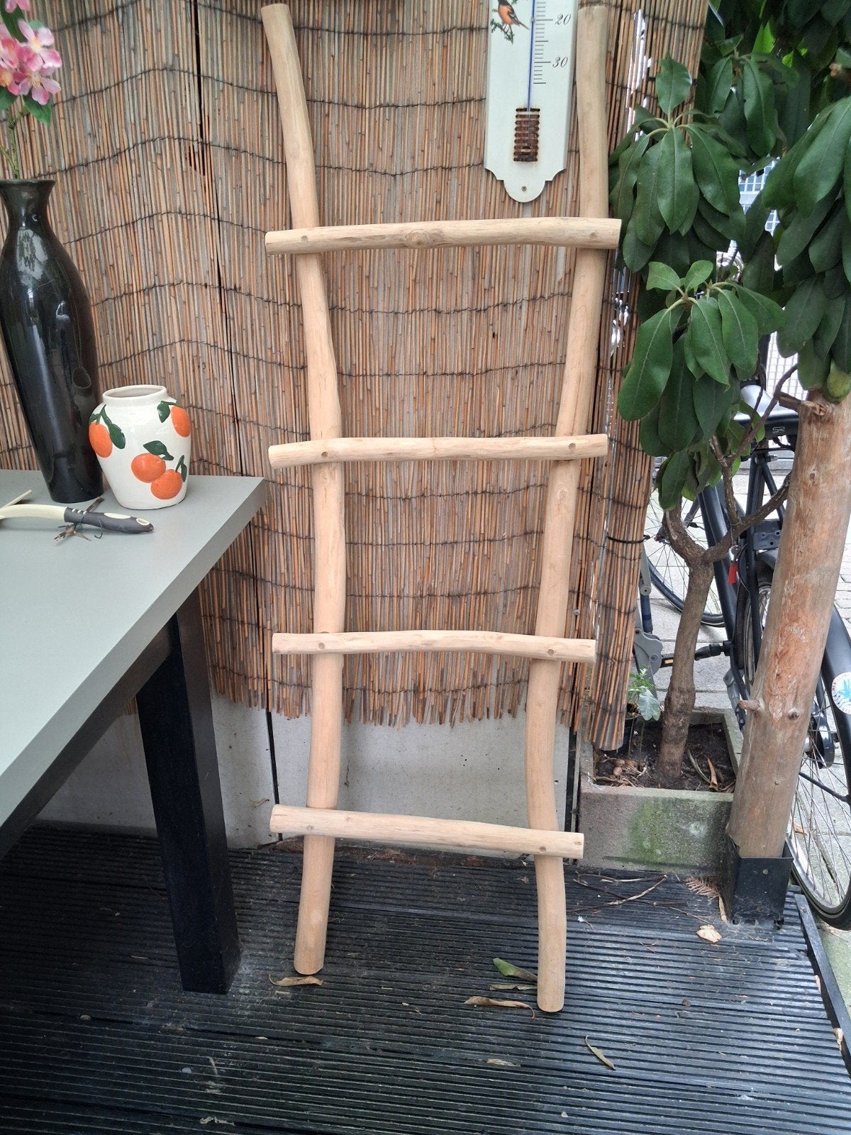 Decoratieve houten ladder - Rustieke uitstraling, Huis en Inrichting, Ophalen, Zo goed als nieuw