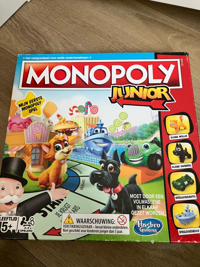 Monopoly Junior - Mijn Eerste Monopoly Spel, Drie of vier spelers, Ophalen of Verzenden, Zo goed als nieuw