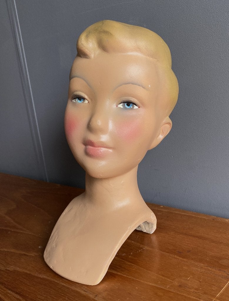 30 40 jaren gipsen KINDER hoofd een mooi mannequin, Verzamelen, Ophalen of Verzenden, Gebruikt