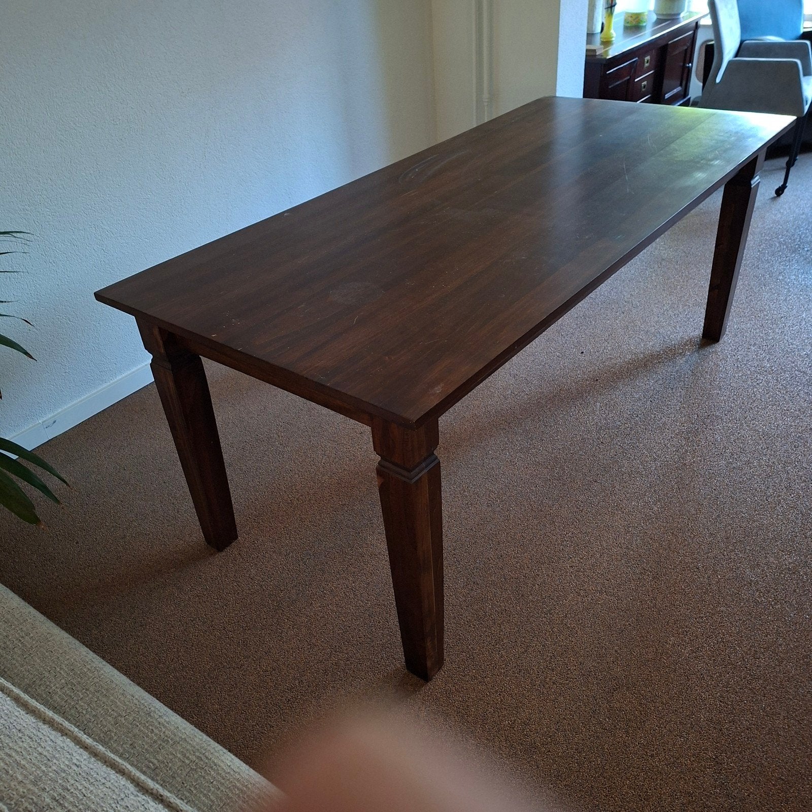 Stevige eettafel 200x90 cm - Ideaal voor grote gezinnen, Gebruikt, Klassiek, Robuust, 200 cm of meer, Vijf personen of meer