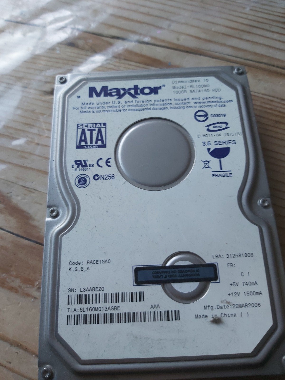 Maxtor SATA Harddrive 160GB, Maxtor, Intern, Gebruikt, Ophalen of Verzenden