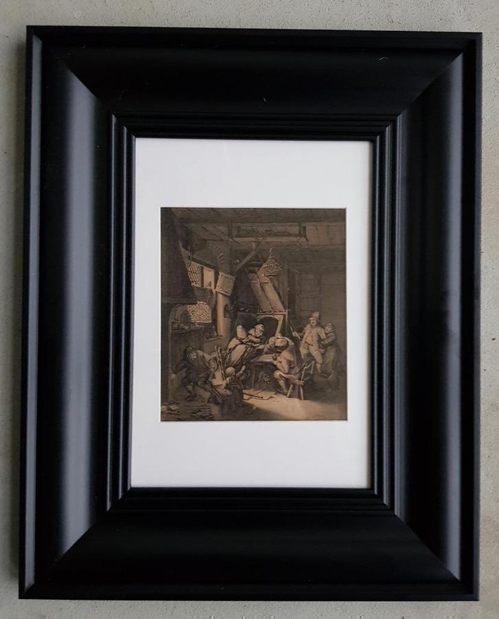 De vechtpartij Adriaen van Ostade Gravure, Ophalen of Verzenden