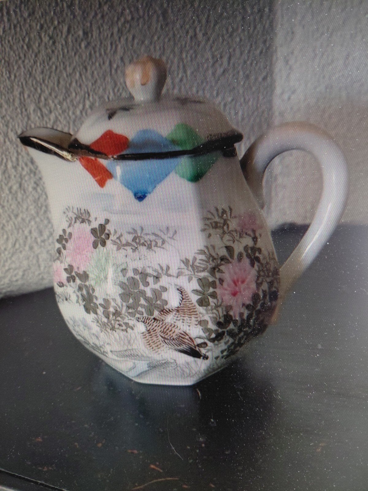 Oud porseleinen Chinees kannetje handgeschilderde decoratie, Ophalen of Verzenden
