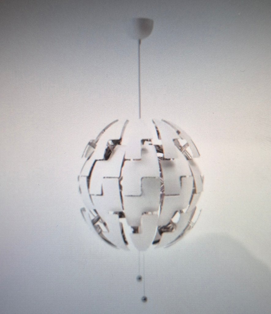 Hanglamp wit met goud aan de binnnenzijde, Ophalen, Zo goed als nieuw, Kunststof, E27 (groot)