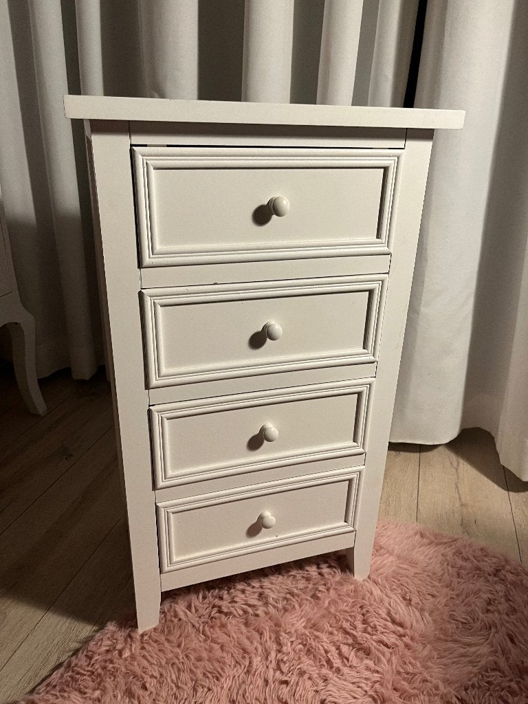 Ladekastje wit, Ophalen, Minder dan 50 cm, Gebruikt, 3 of 4 laden