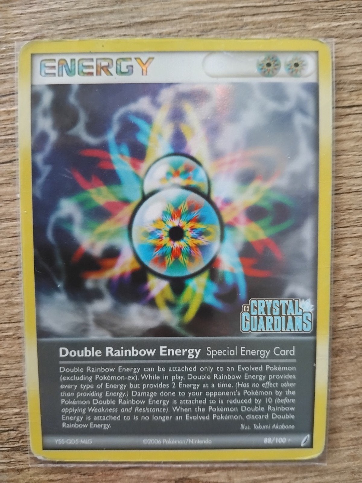 Pokémon TCG Double Rainbow Energy stamped Crystal Guardians, Ophalen of Verzenden, Gebruikt, Losse kaart
