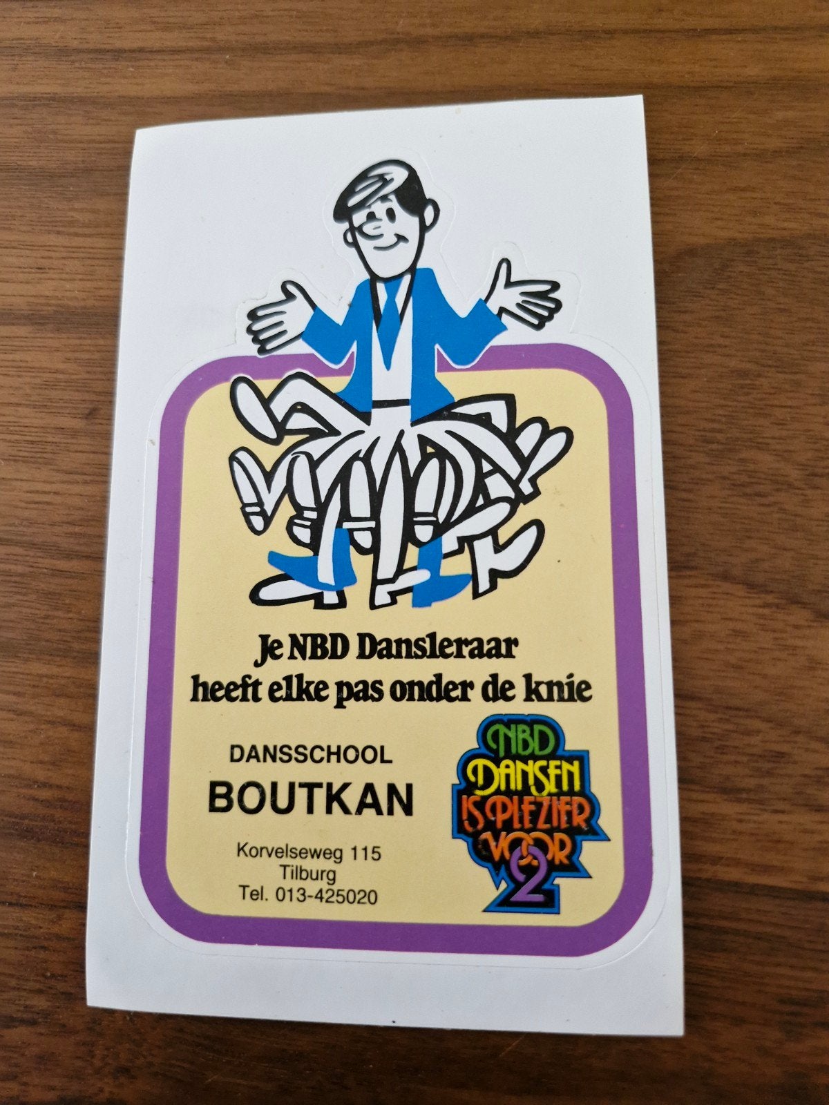 8773 NBD Dansleraar Dansschool Boutkan Sticker Tilburg, Verzamelen, Ophalen of Verzenden, Nieuw, Overige typen