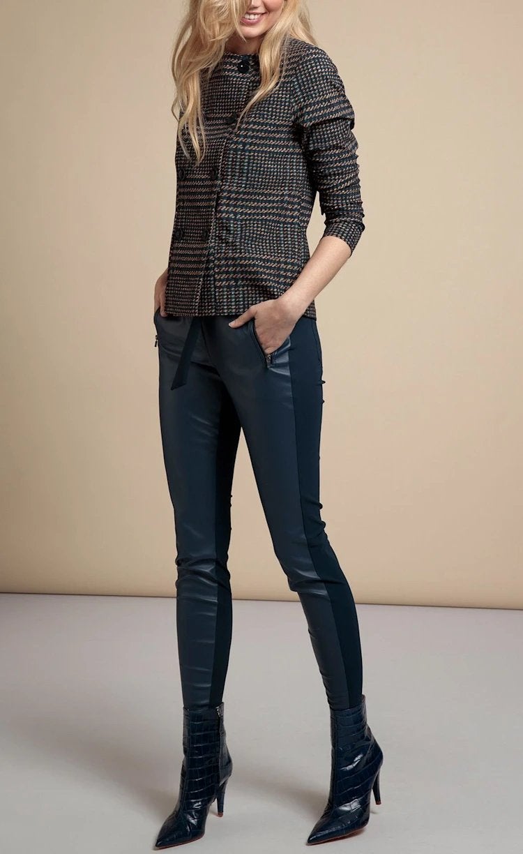 Studio anneloes margot faux leather broek M indigo blauw, Maat 38/40 (M), Blauw, Ophalen of Verzenden, Zo goed als nieuw