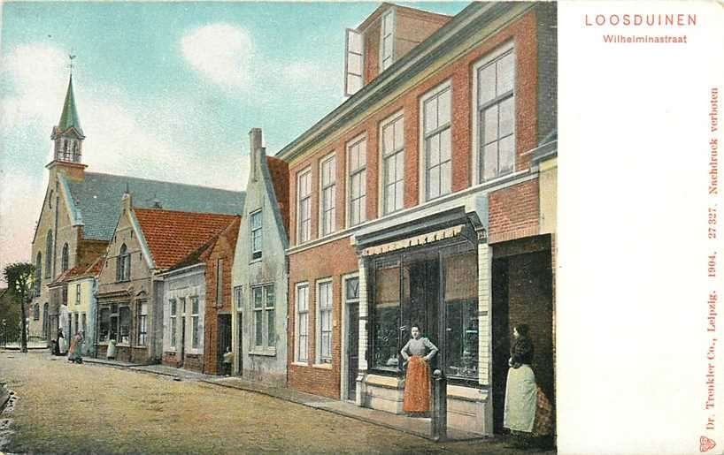 380-396-023 Loosduinen Wilhelminastraat, Verzamelen, Ansichtkaarten | Nederland, Verzenden, Voor 1920, Zuid-Holland