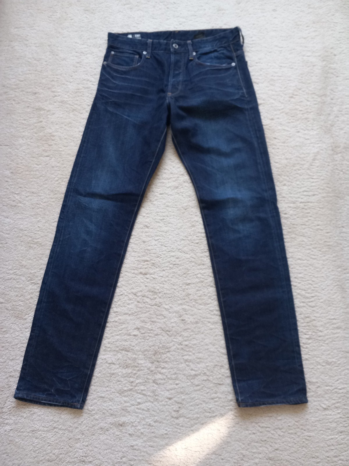 G-Star Raw 3301 Tapered Jeans W32 L34 - Katoen, G-Star Raw, Blauw, W32 (confectie 46) of kleiner, Ophalen of Verzenden
