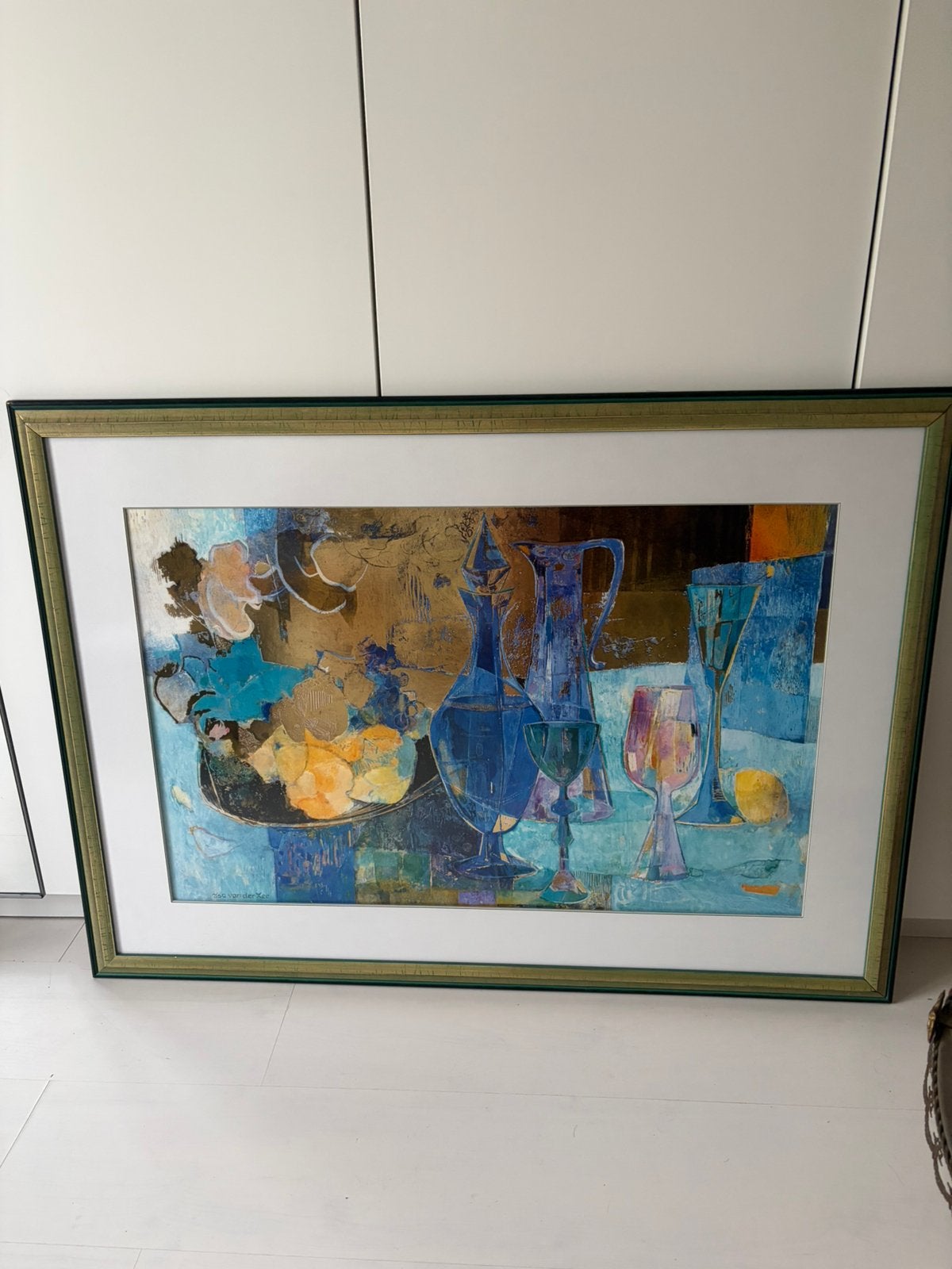 Grote litho abstract Isa van der Zee (Hilversum, 1928), Antiek en Kunst, Kunst | Litho's en Zeefdrukken, Lithografie, Gesigneerd