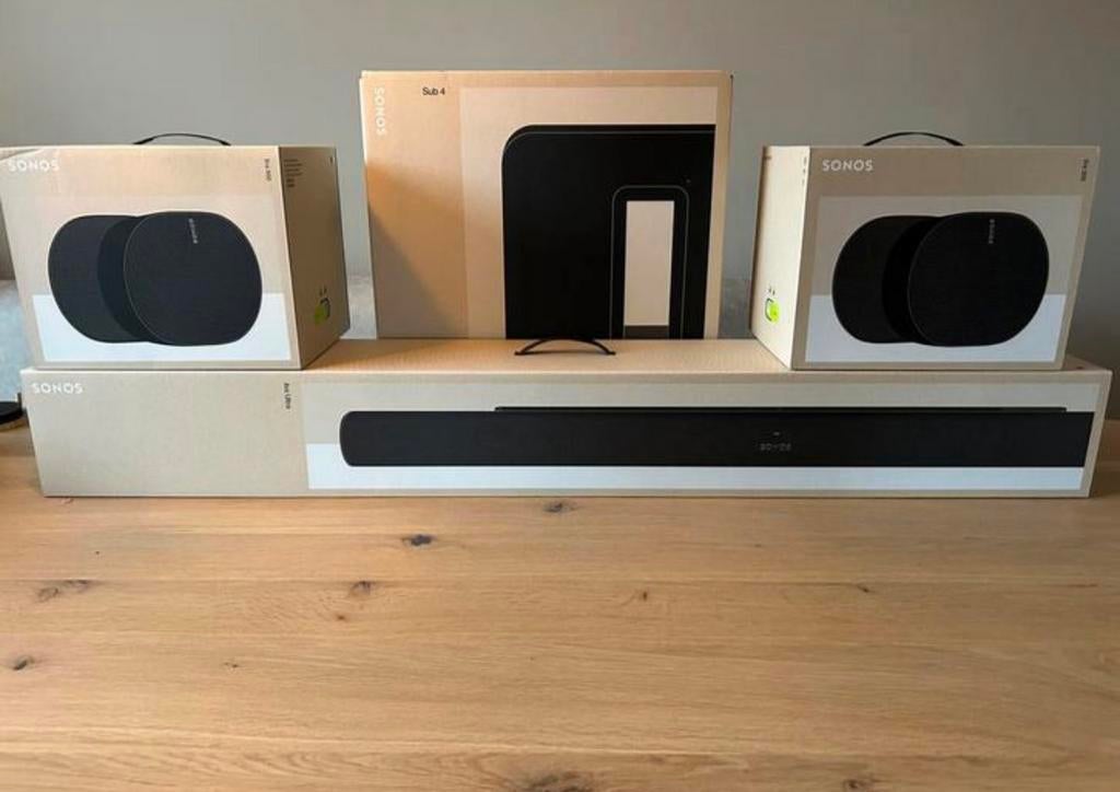 Sonos Arc Ultra + Sub 4 + 2 x Era 300 - Zwart en Wit