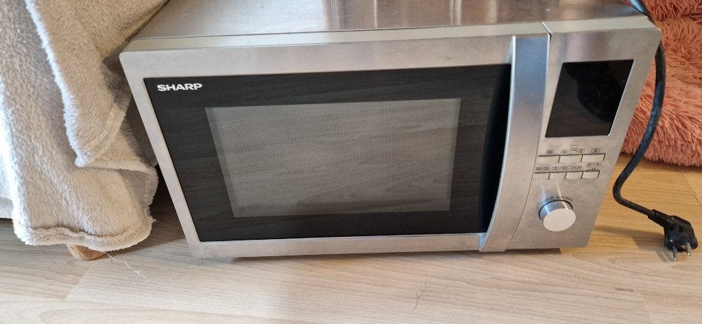 Sharp R922STWE - Combi magnetron - RVS, Witgoed en Apparatuur, Magnetrons, Ophalen, Combimagnetron, Gebruikt, Draaiplateau