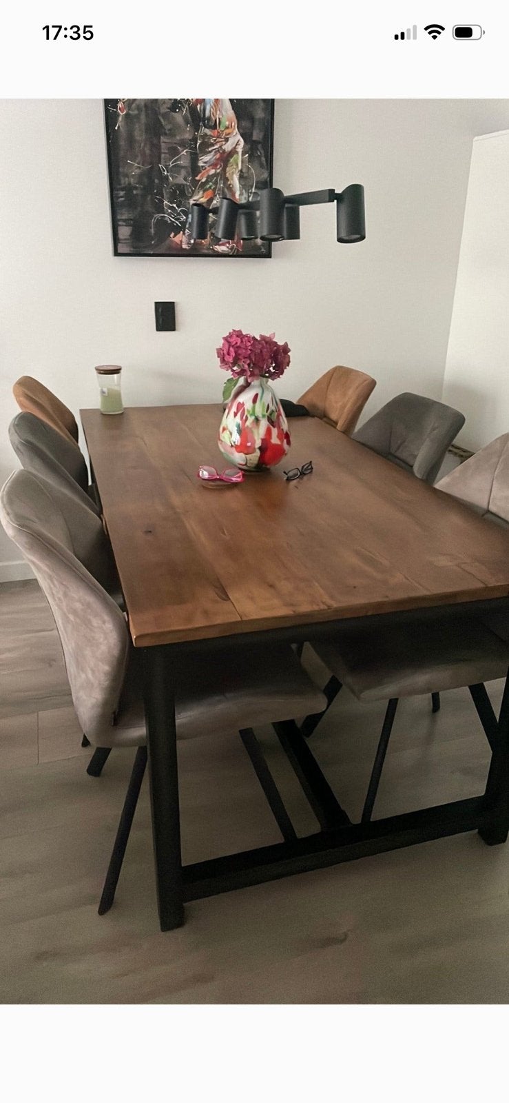 Mooie eethoek met 6 stoelen, Huis en Inrichting, Complete eetkamers, Ophalen, Gebruikt, 4 tot 6 stoelen