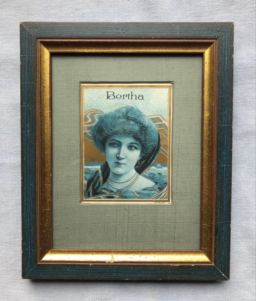 Bertha Art Deco Litho met Echt Goud, Belgisch, ca. 1920, Ophalen