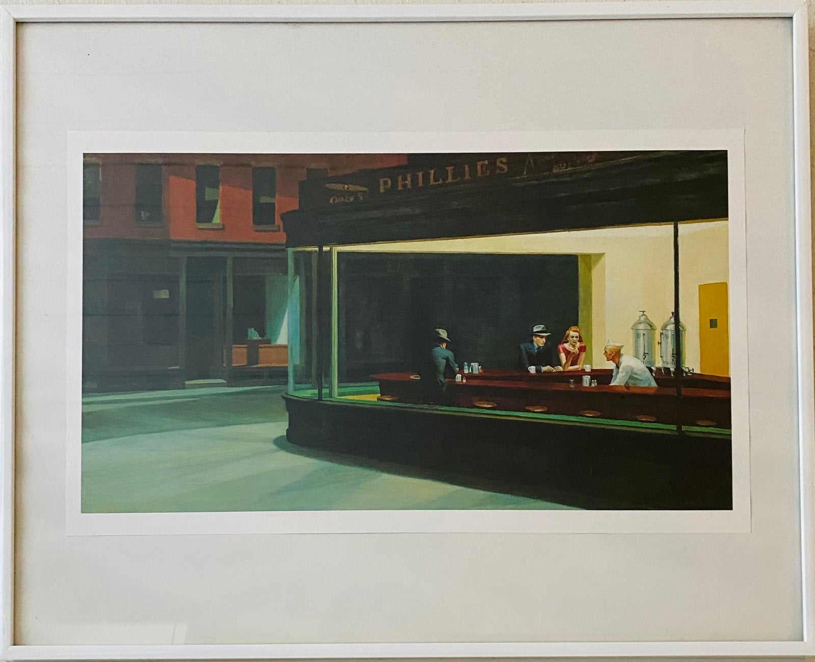 Art-print Edward Hopper schilderij Night Hawks, Minder dan 50 cm, Gebruikt, Onbekend, Ophalen of Verzenden