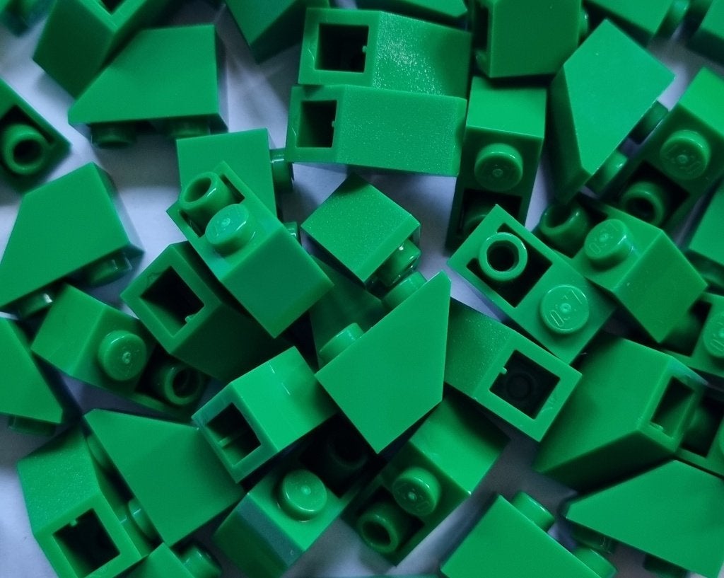 Lego 2x1 slope 45, Green (per 50), Ophalen of Verzenden, Nieuw, Losse stenen, Lego