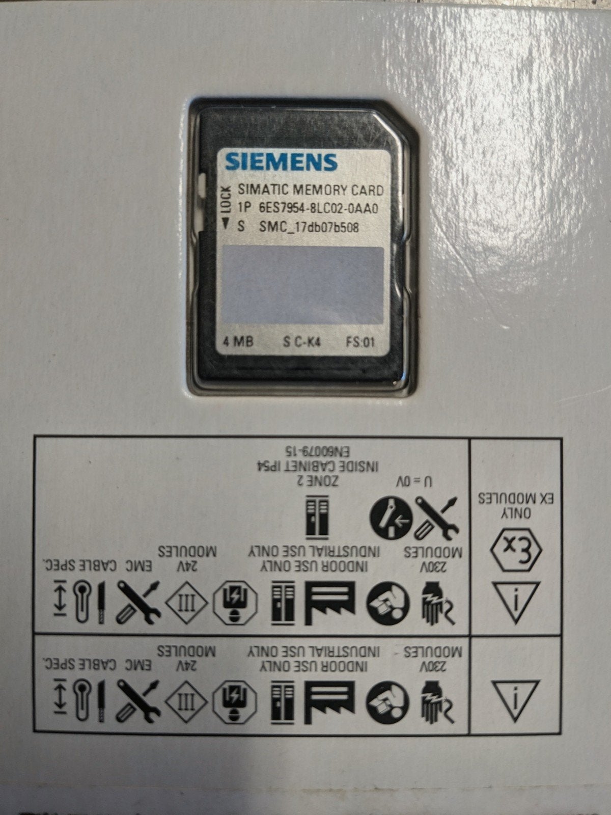 Siemens SIMATIC Geheugenkaart 4MB (6ES7954-8LC02-0AA0), Ophalen of Verzenden, Zo goed als nieuw