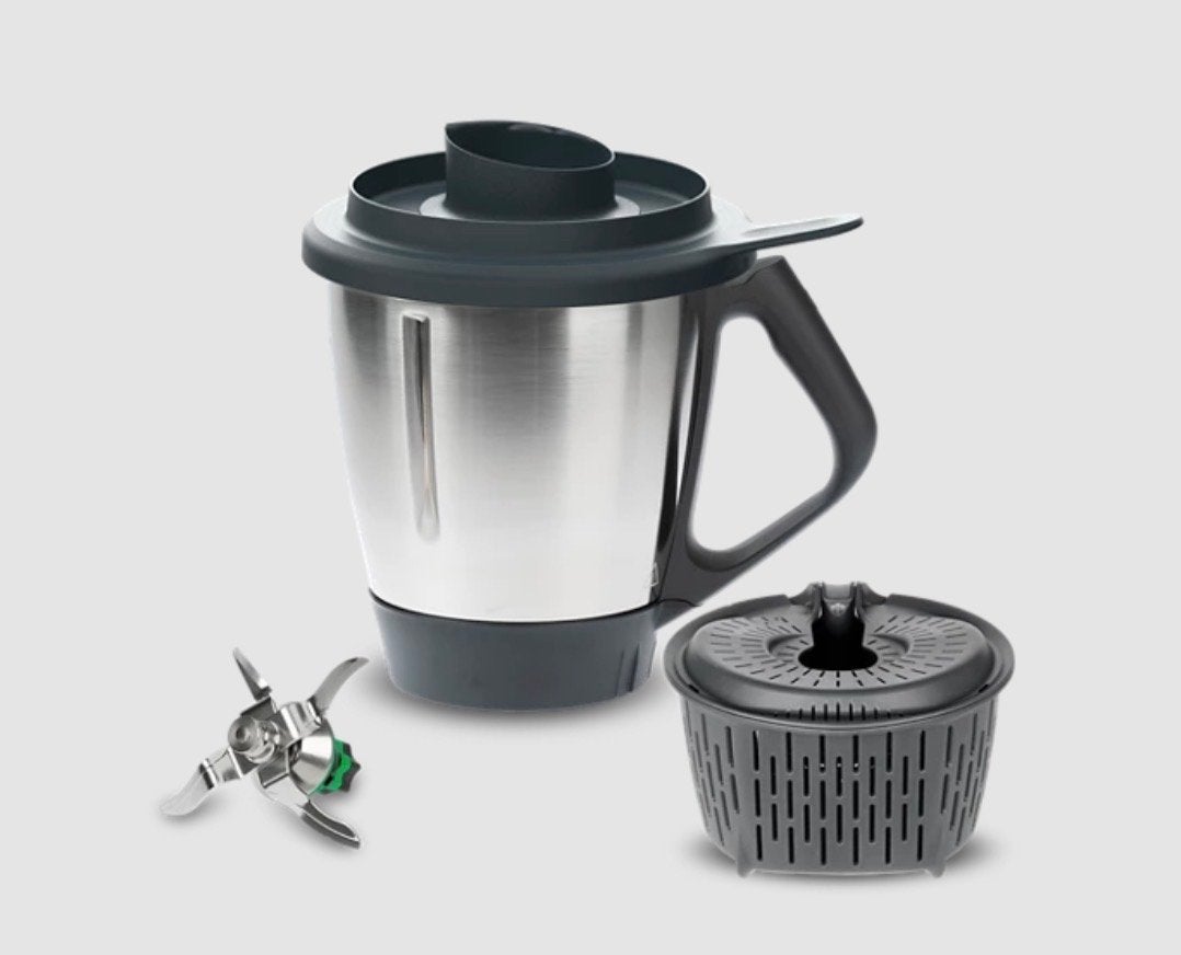 Thermomix TM5  mengbeker met mes en stoommandje, 3 snelheden of meer, Ophalen of Verzenden, Zo goed als nieuw, 2 tot 3 liter