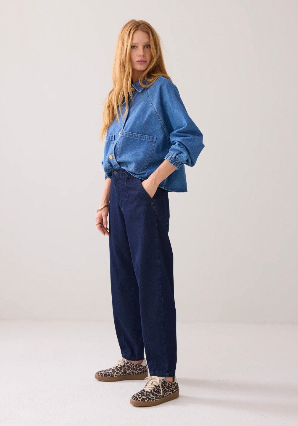 Summum tapered denim 42/cl, Kleding | Dames, Ophalen of Verzenden, Zo goed als nieuw, Blauw, W33 - W36 (confectie 42/44)