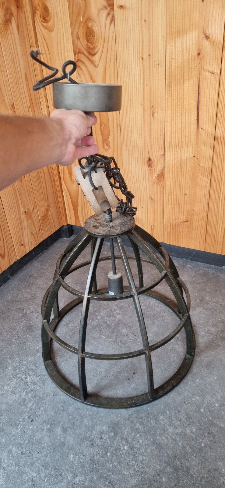 Industriële hanglamp - metaal, Huis en Inrichting, Ophalen, Gebruikt, E27 (groot), Industrieel, Vintage