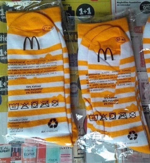 McDonalds Sokken Maat 37-40, Ophalen of Verzenden, Nieuw, Maat 39 t/m 42, Sokken en Kniesokken