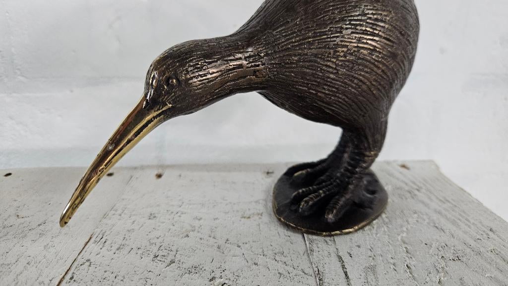 KIWI / bronzen beeld / vogel, Ophalen of Verzenden, Nieuw, Vogel, Beeldje of Figuurtje