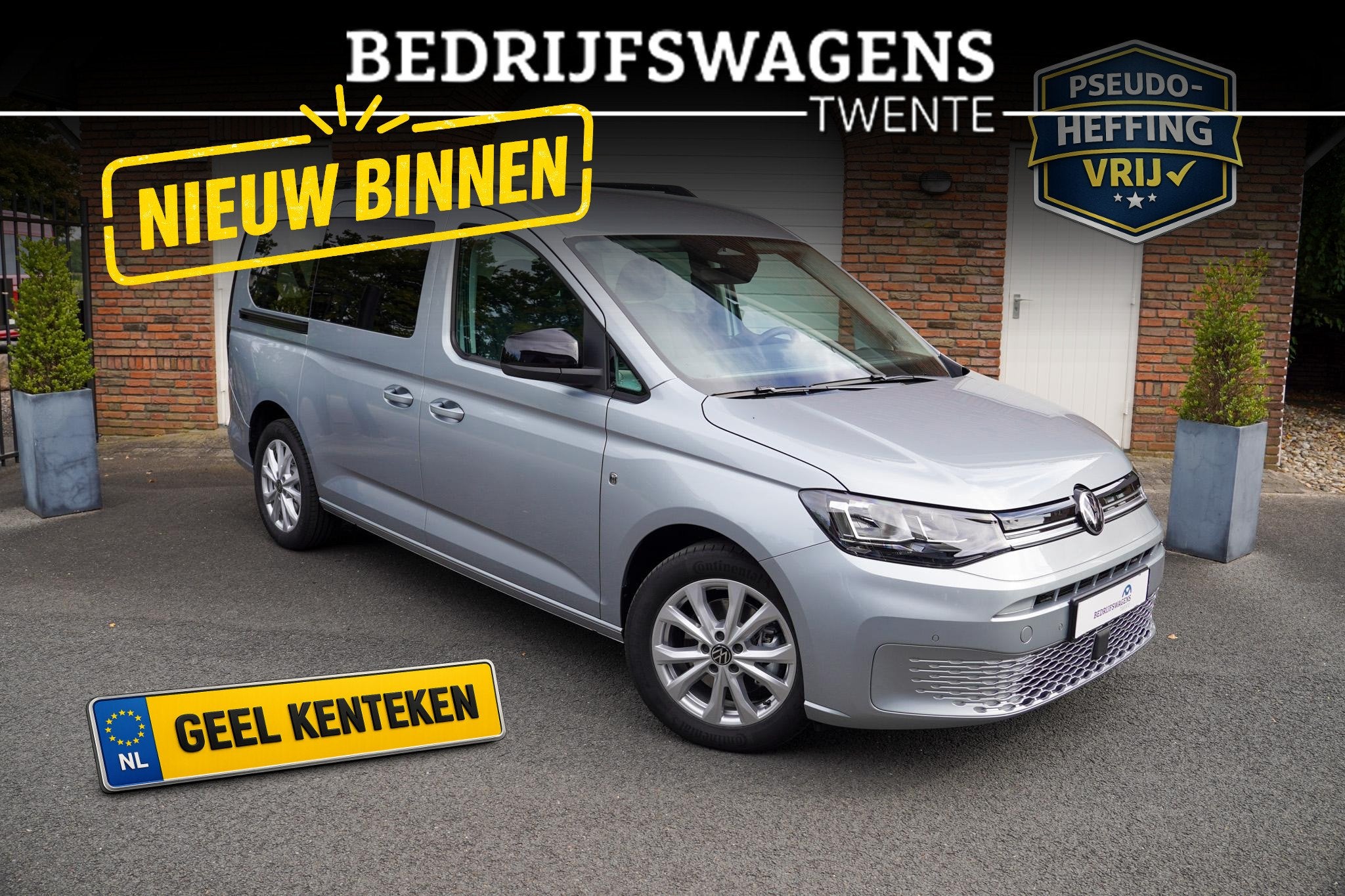 Volkswagen Caddy Maxi 1.5 TSI Hybride Life 7 Zits Apple Carp, Auto's, Stof, Euro 6, 4 cilinders, 150 min